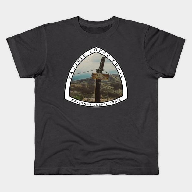 Pacific Crest trail sign emblem Kids T-Shirt by Deedy Studio